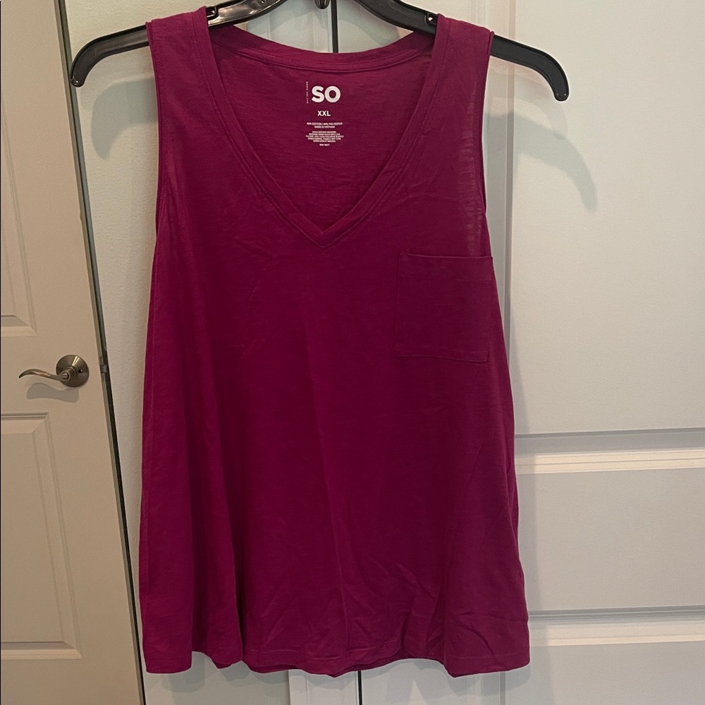 SO Women's Pink Sleeveless Tank Top, size xxl